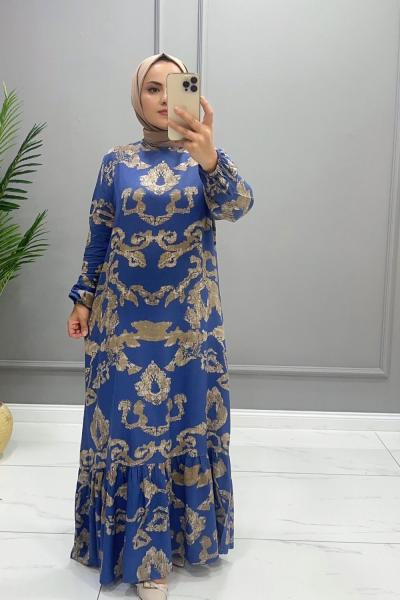 Elbise Viskon Serin Mavi