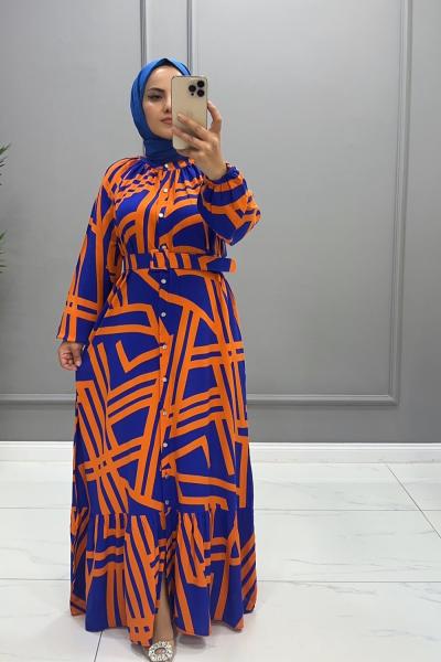 Elbise Viskon Gönül Turuncu