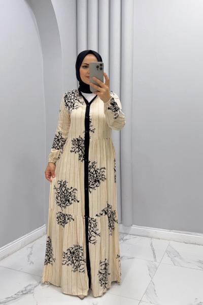 Elbise Viskon Mercan Siyah