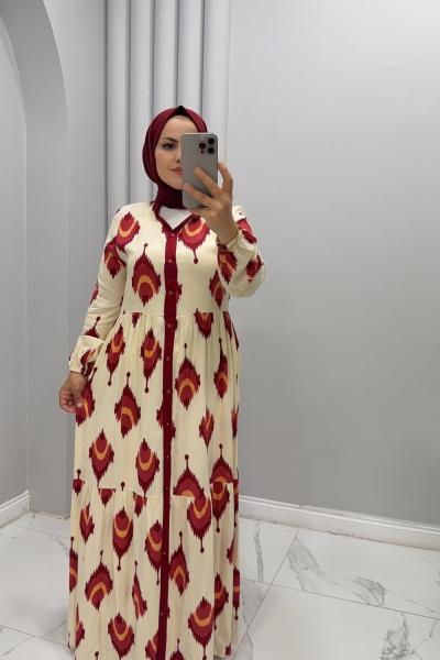 Elbise Viskon   Reyhan Bordo