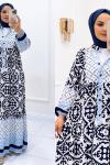 Elbise Zara Desen Alaçatı Mavi