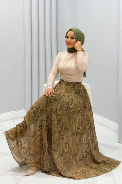 Etek Şifon Yaren Yeşil