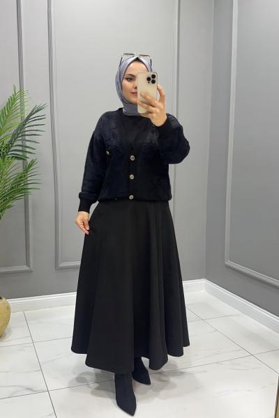 Etek Süet Elif Siyah