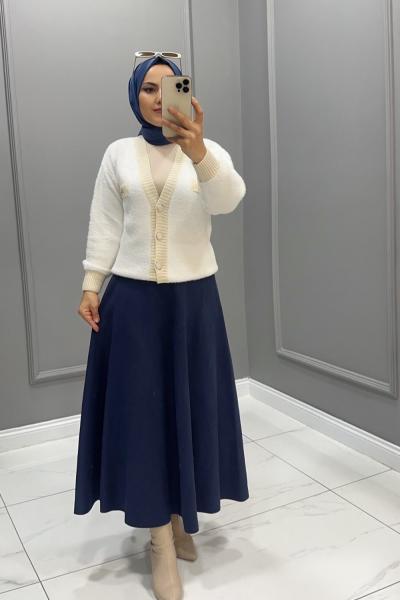 Etek Süet Elif Lacivert