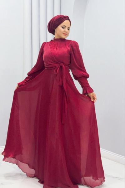 Helen Abiye elbise Bordo