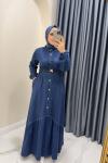 Helin Kot Elbise Lacivert