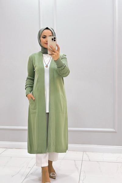 Hırka Ahududu Mint Yeşili