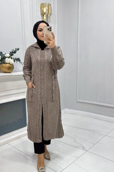 Hırka Papatya Gülben Vizon