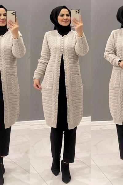 Hırka Triko Elif Krem