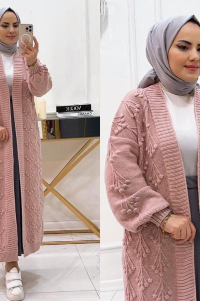 Hırka Triko  Kiraz Pembe