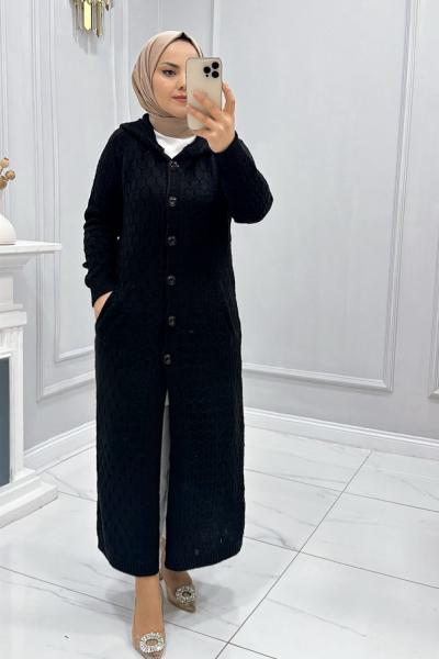 Hırka Triko Petek Siyah