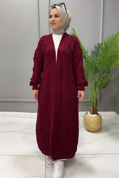 Hırka triko Kiraz Bordo