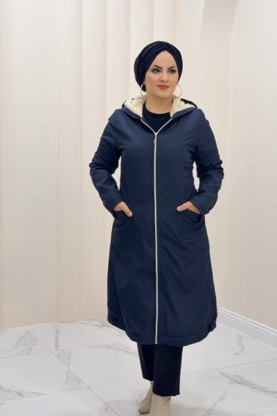 Kaban Kürklü Seher Lacivert