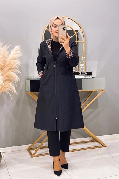 Kap Bondik Leopar Elif Lacivert