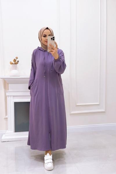 Kap Kolu Düğmeli İfakat Lila