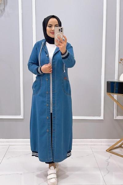 Kap Kot Ribanalı Eftelya Mavi