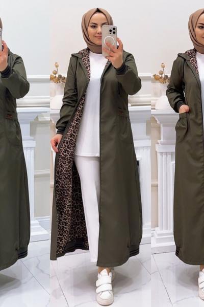 Kap Ribanalı Ayça Leoparlı Haki