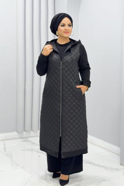 Kapitone Kap yağmur Siyah