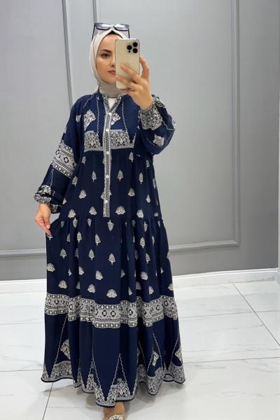 Melike Viskon  Elbise Lacivert