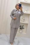 Melisa Üçlü Takım  Gri