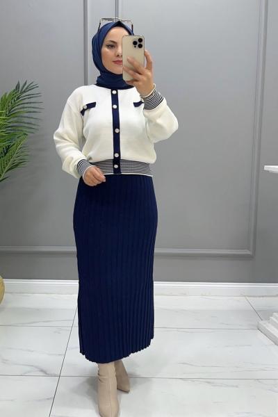 Takım Etekli Yeliz Lacivert