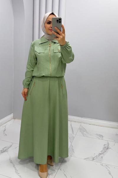 Takım etekli Ayda Mint Yeşili