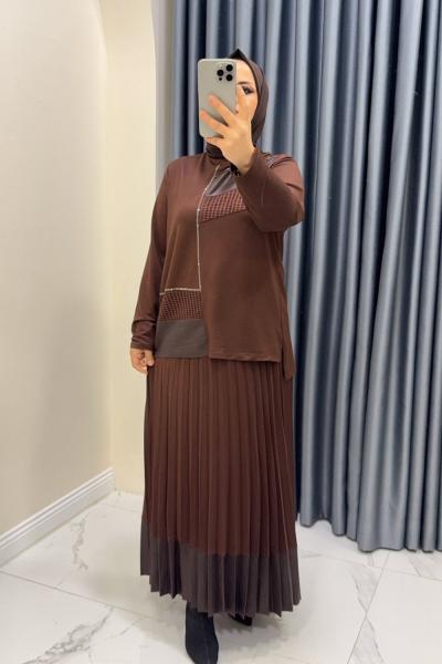 Takım etekli Işıl Kahverengi