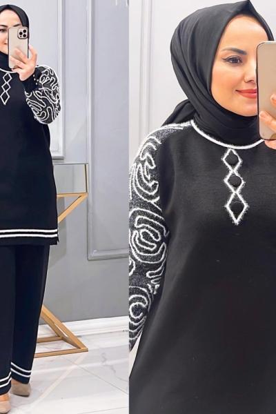 Takım ikili triko Naz Siyah