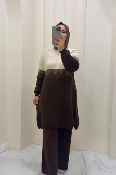 Takım ikili yağmur Kahverengi