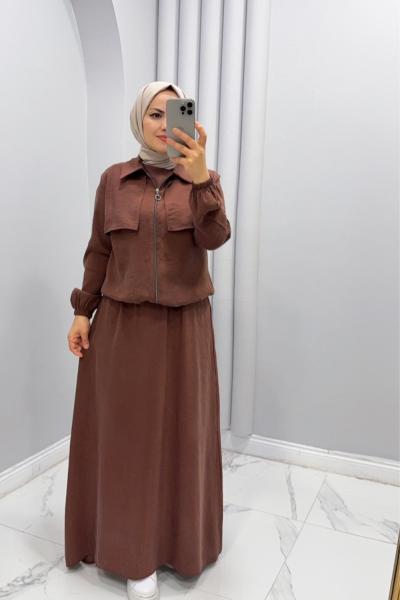 Takım jileli Şura Kahverengi