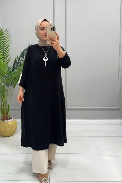 Takım Kum Krep İkili Hicran Siyah