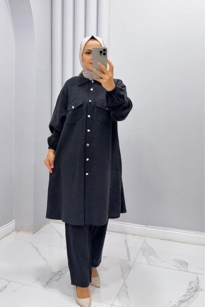 TAKIM PANTOLONLU MEYRA TAKIM Siyah