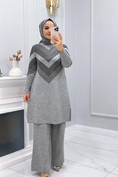 Takım Triko jasmin Gri