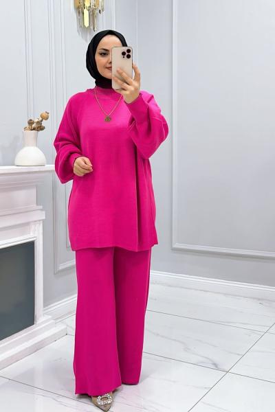 Takım Triko Aren Fuşya