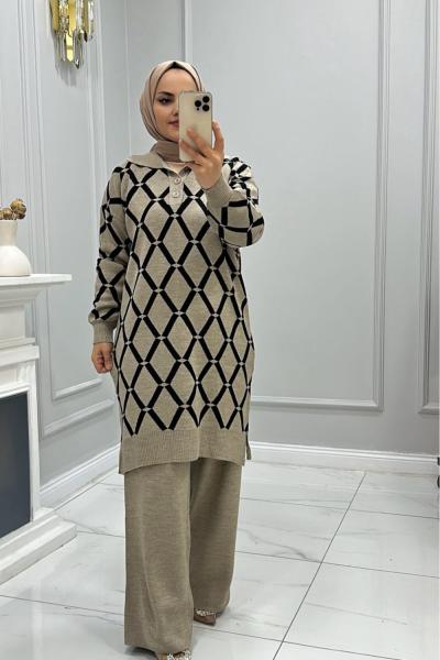 Takım Triko Nihal Siyah Taş