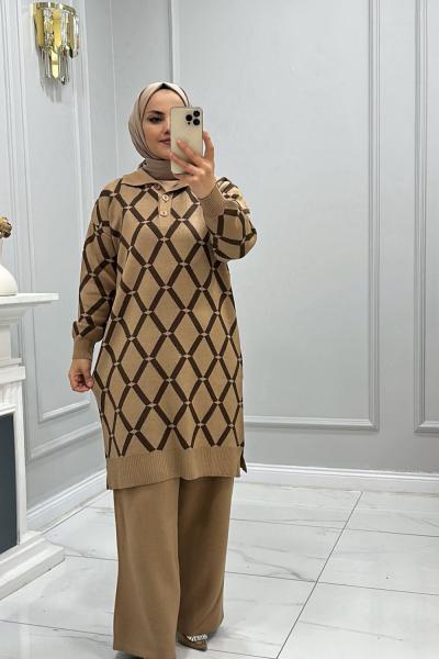 Takım Triko Nihal Sütlü Kahve