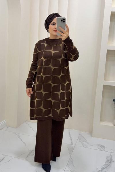 Takım Triko Loren Kahverengi