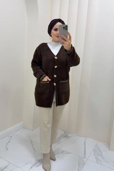 Triko hırka zülal  Kahverengi