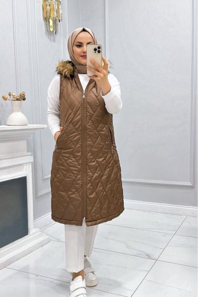 Yelek Şişme Zerrin Kahverengi