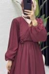 Ahsen Elbise Tesettür Giyim Bordo