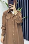 Amine Takım Tesettür Giyim Kahverengi