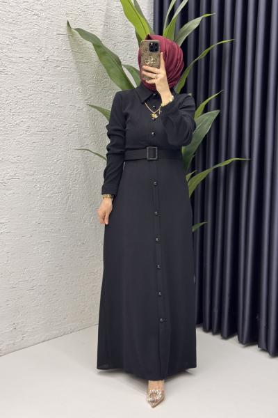 Asu Elbise Tesettür Giyim Siyah