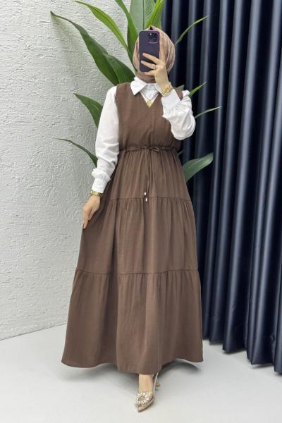 Asya Jile Tesettür Giyim Kahverengi