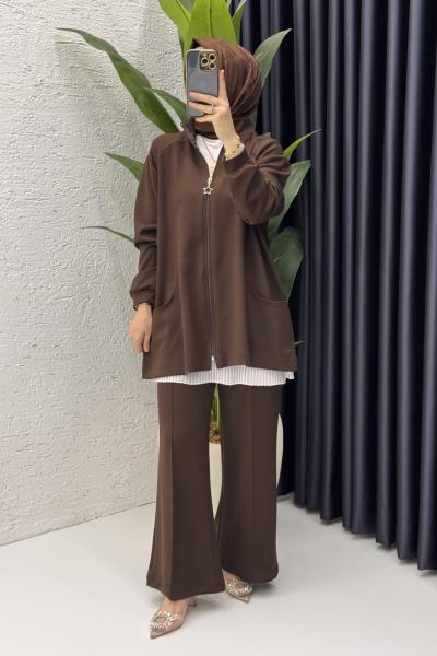 Aybike Takım Tesettür Giyim  Kahverengi