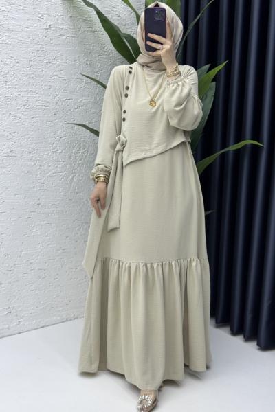 Aycan Elbise Tesettür Giyim Taş Rengi