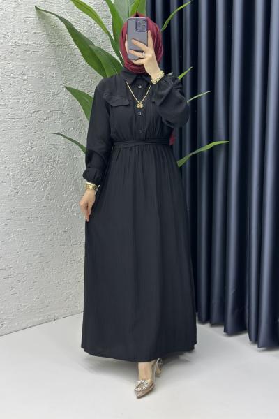 Aysu Tesettür Elbise Siyah