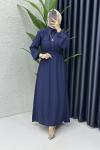 Aysu Tesettür Elbise Lacivert