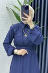 Aysu Tesettür Elbise Lacivert