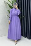 Aysu Tesettür Elbise Lila