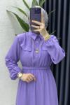 Aysu Tesettür Elbise Lila